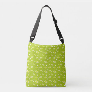 Sac Ajustable Motif Rétro de Printemps à pois et Marguerite Vert