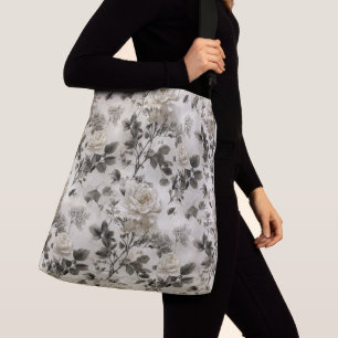 Sac Ajustable Motif Rose Gris