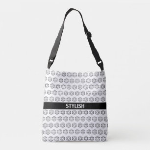 Sac Ajustable Motif vectoriel en spirale noire sur fond blanc