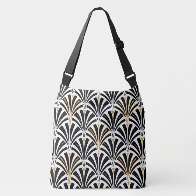 Sac Ajustable Motif ventilateur Art déco - noir et blanc (Devant)