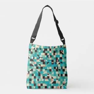 Sac Ajustable motif vintage avec triangles et cercles.