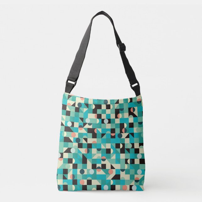 Sac Ajustable motif vintage avec triangles et cercles. (Devant)
