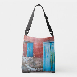 Sac Ajustable Mur, porte et fenêtre rouge, bleu et gris