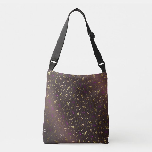 Sac Ajustable musique, musical, note, mélodie, noir, son, clef, (Devant)