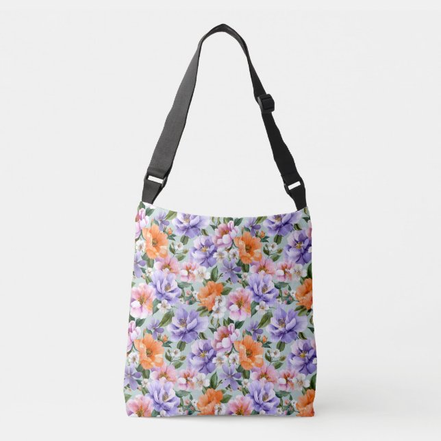 Sac Ajustable Muted Colorful Flowers Boho flower  (Devant)