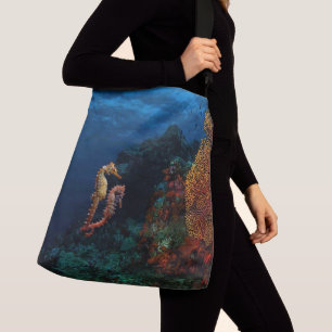 Sac Ajustable Nautique de beaux compagnons d'hippocampe tenant l