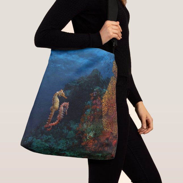 Sac Ajustable Nautique de beaux compagnons d'hippocampe tenant l (De près)