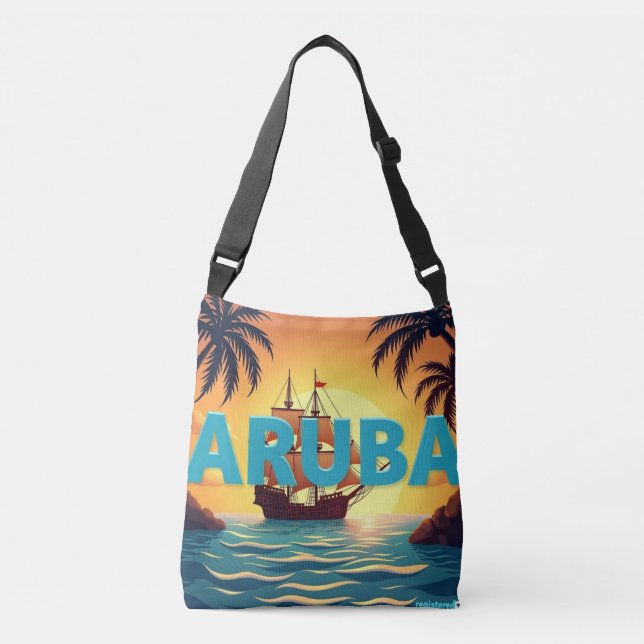 Sac Ajustable navire à voile d'Aruba au coucher du soleil (Devant)
