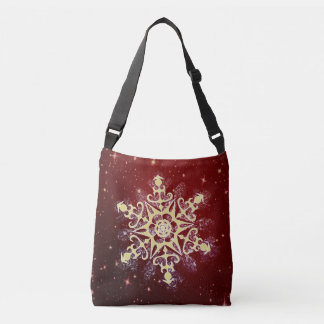 Sac Ajustable Noël de scintillement de flocon de neige de rouge