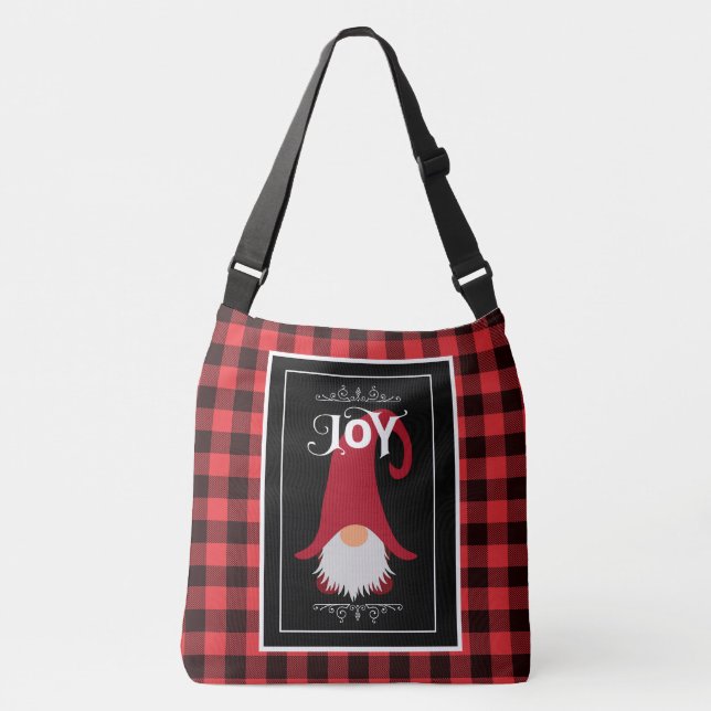 Sac Ajustable Noël Gnome Rouge et noir Buffalo plaqué (Devant)