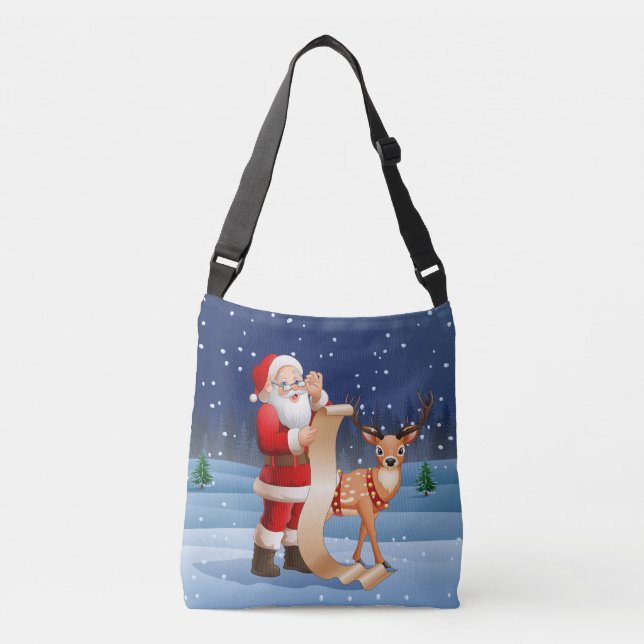 Sac Ajustable Noël Père Noël Et Rennes (Devant)