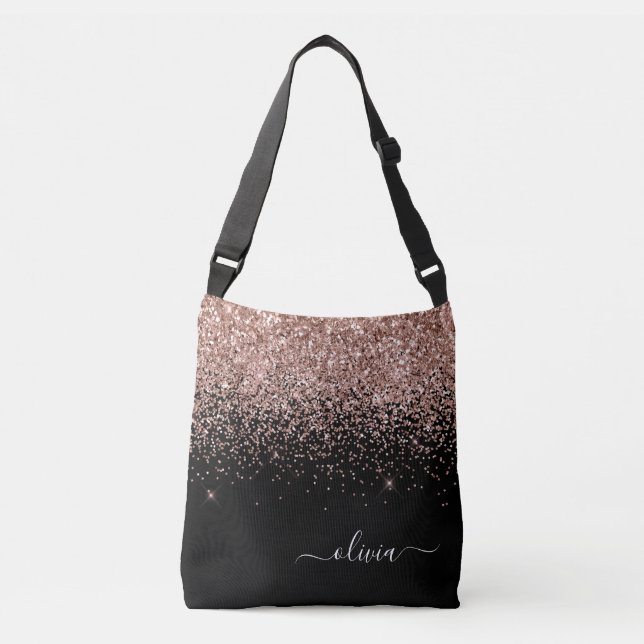 Sac Ajustable Noir de rose rose noire Parties scintillant noire  (Devant)