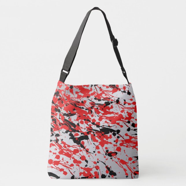 Sac Ajustable Noir et rouge Abstrait éclaboussure et goutte (Dos)