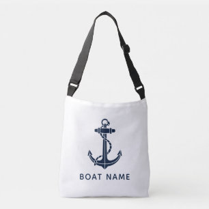Sac Ajustable Nom de bateau moderne ancre bleu marine personnali