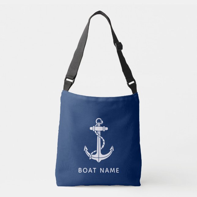Sac Ajustable Nom de bateau moderne et coutume nautique d'ancre (Devant)
