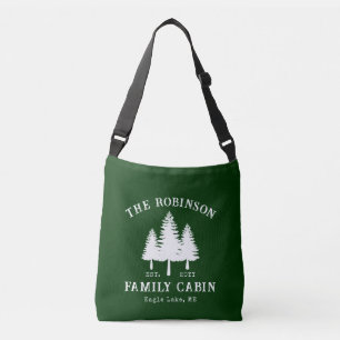 Sac Ajustable Nom de famille de cabane rustique dans les pins