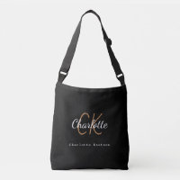 Nom du monogramme en or noir - écriture initiale