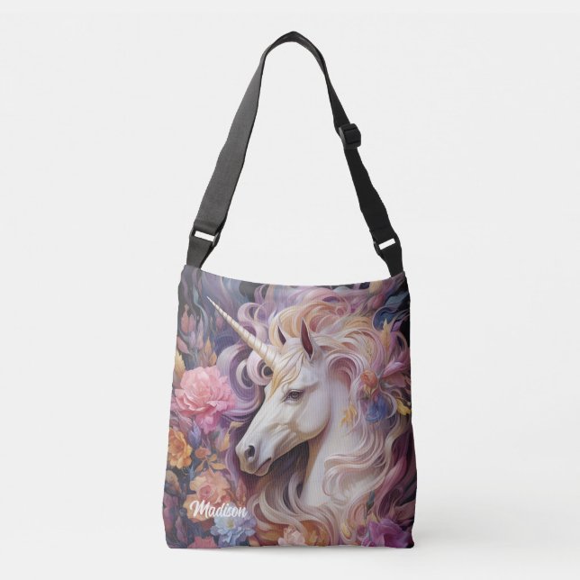 Sac Ajustable Nom personnalisé belle licorne (Devant)