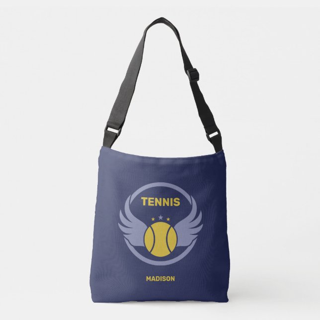 Sac Ajustable Nom personnalisé Boule de tennis avec ailes (Devant)