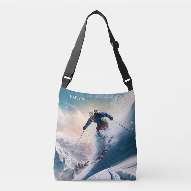 Sac Ajustable Nom personnalisé Skier de montagne (Devant)