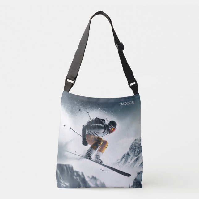 Sac Ajustable Nom personnalisé Skier de montagne (Devant)