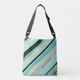 Sac Ajustable Nom personnalisé Turquoise Jaune Rayures Noires