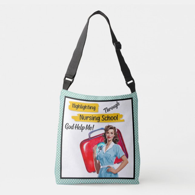 Sac Ajustable Notes de soins infirmiers rétro Pinup_ (Devant)