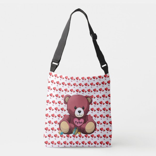 Sac Ajustable Nounours Ours avec Cœur et Hochet  (Devant)