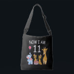 Sac Ajustable Now I, 11 ans old 11th Birthday at the Zoo<br><div class="desc">Joyeux anniversaire. Funny and lovely Kids Birthday design with a cute Elephant,  two ferrets and a girafe celebrating your birthday at the zoo.</div>