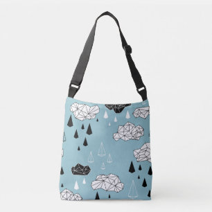 Sac Ajustable Nuages géométriques et pluie, motif sans soudure.