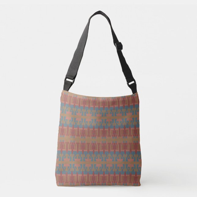 Sac Ajustable Nuances de rouille d'ardoise sur motif de rangées  (Devant)
