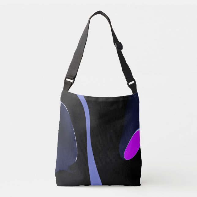 Sac Ajustable Nuit de la Comète : Bleu Abstrait, Violet & Noir (Devant)