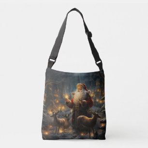 Sac Ajustable Nuit de Noël de Santa sous la forêt enneigée