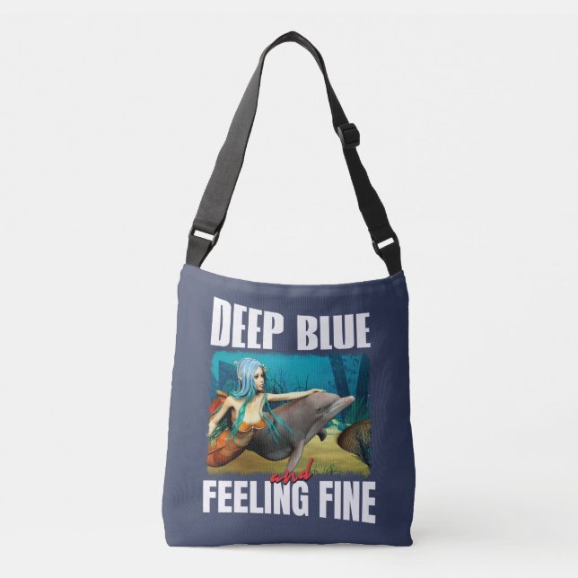 Sac Ajustable Océan Bleu Sentimental Art Mermaid Dauphin (Devant)