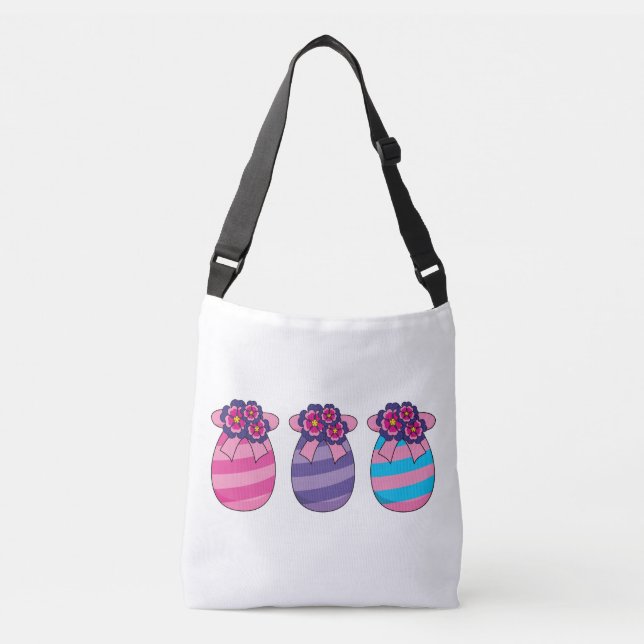 Sac Ajustable Oeufs de Pâques aux fleurs et au ruban (Devant)