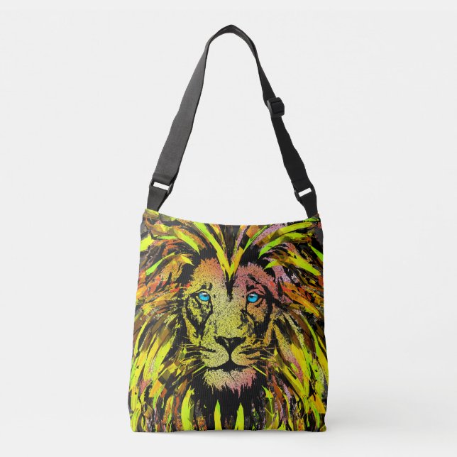 Sac Ajustable Oeuvre de tête de lion jaune - Illustration de lio (Devant)