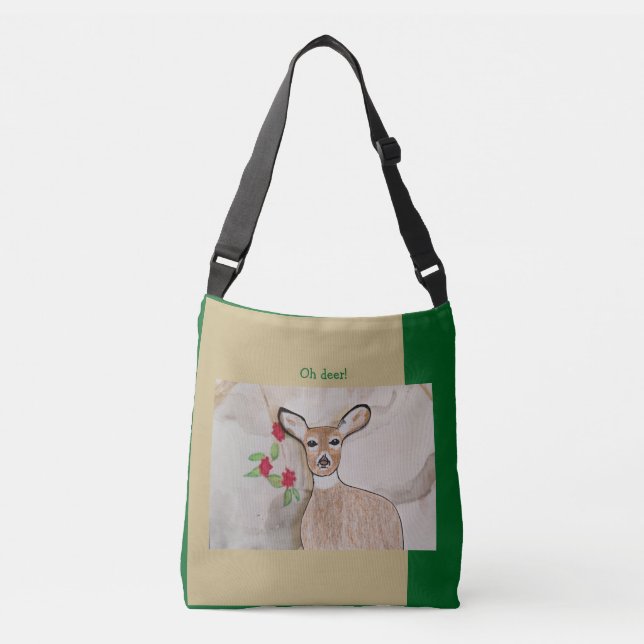 Sac Ajustable Oh cerf ! Vert de forêt Brown clair (Devant)