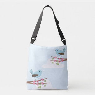 Sac Ajustable Oiseau bleu dans l'arbre en fleurs mou