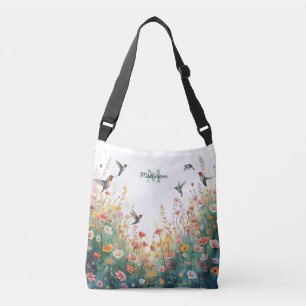 Sac Ajustable Oiseaux aquarelle de printemps Monogramme floral F