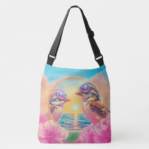 Sac Ajustable Oiseaux cool avec lunettes de soleil au coucher du