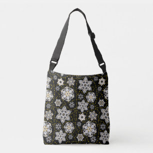 Sac Ajustable Oiseaux de cerfs en fleurs de Noël or