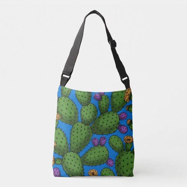 Sac Ajustable Opuntie de floraison en bleu (Devant)