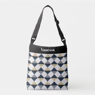 Sac Ajustable Or noir bandes blanches et diamants