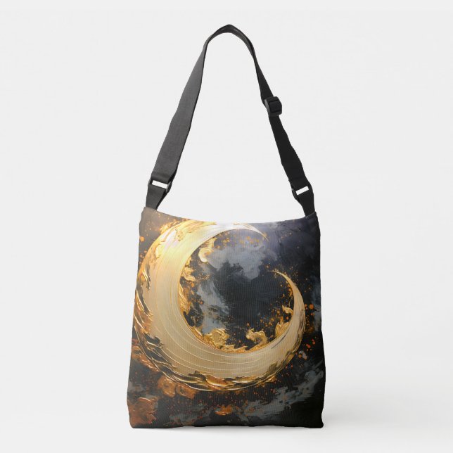 Sac Ajustable Or noir Résumé Tourbillon Lune moderne (Devant)