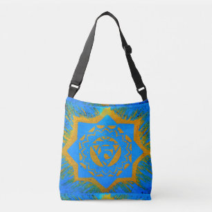 Sac Ajustable or sur plan tantrique bleu