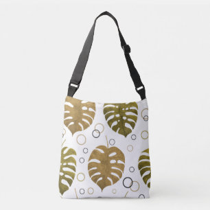 Sac Ajustable Or tropical : aquarelle de feuille de monstère