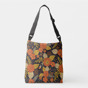 Sac Ajustable Orange rétro, Jaune & Marine Floral 