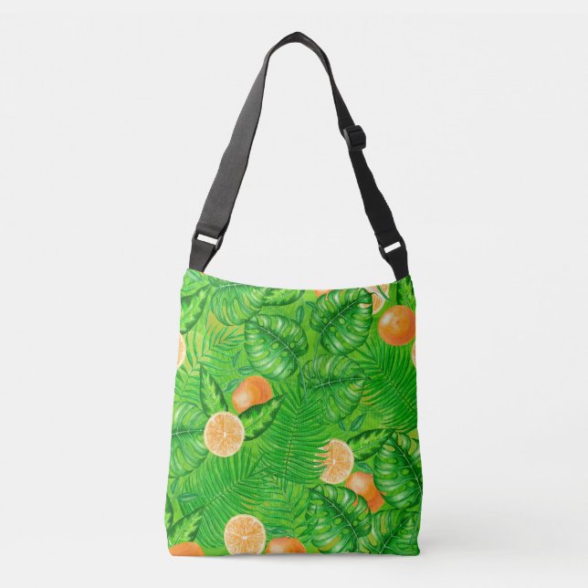 Sac Ajustable Oranges et feuilles tropicaux (Devant)