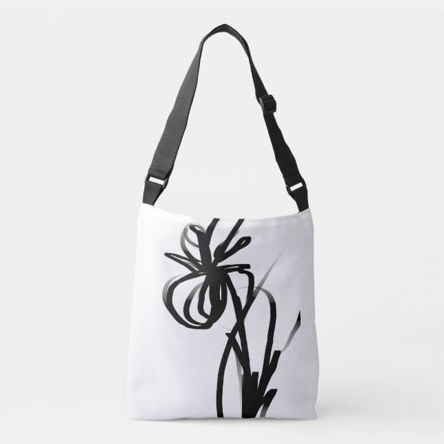 Sac Ajustable Orchidée Blanc : Abstrait blanc et noir (Devant)