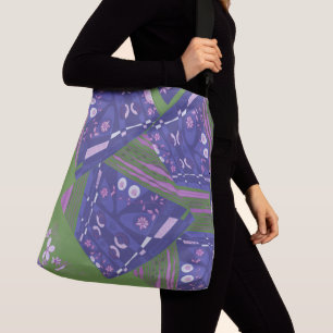Sac Ajustable Origami Chintz (L) Dusty rose violet vert